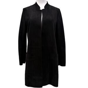 H&M Faux Suede Oversized Longline Coat XS Minimalist Sleek Chic Fall Winter